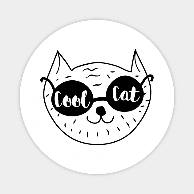 Cool Cat Tshirt Magnet by Wintrly